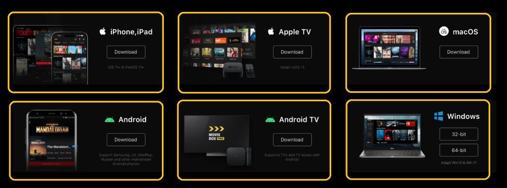 moviebox pro app support devices