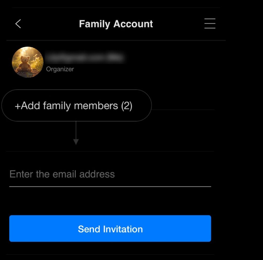 send invitation for family member