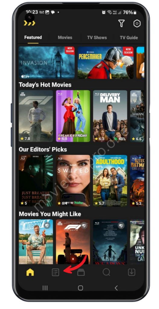 select movie list icon